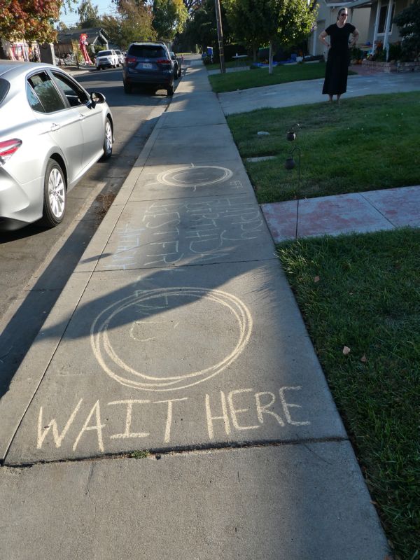 marking sidewalk ...