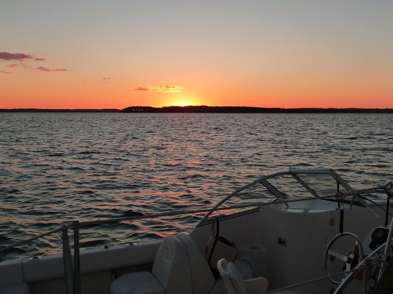 Sunset over Tom's boat