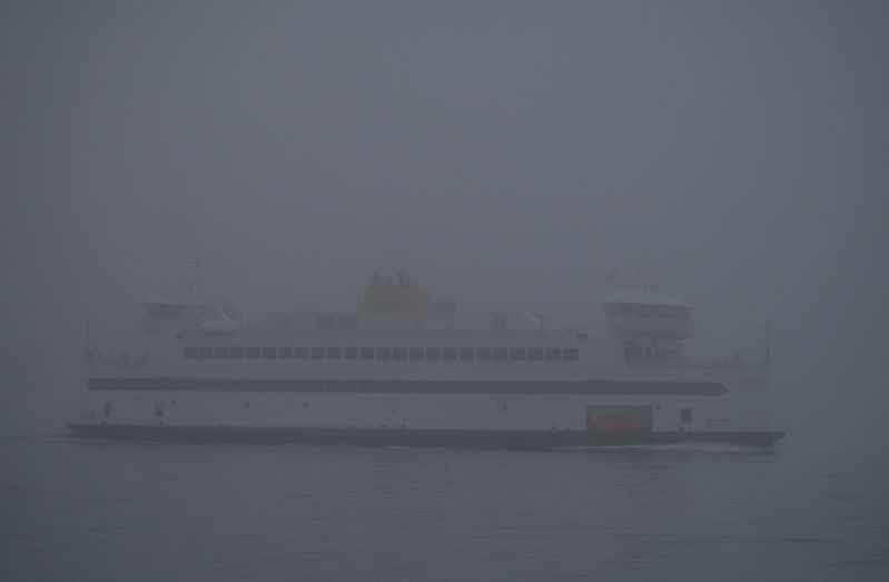 Ferry in fog ...
